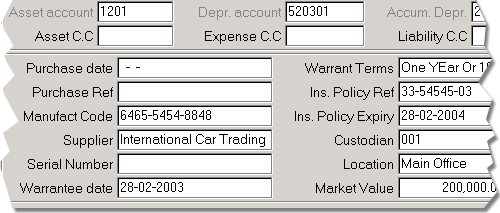 Fixed Assets file contains useful information for each Fixed Asset