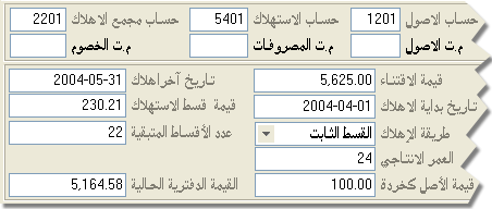 يحتفظ أسواق6 ببيانات تفصيلية لكل أصل ثابت